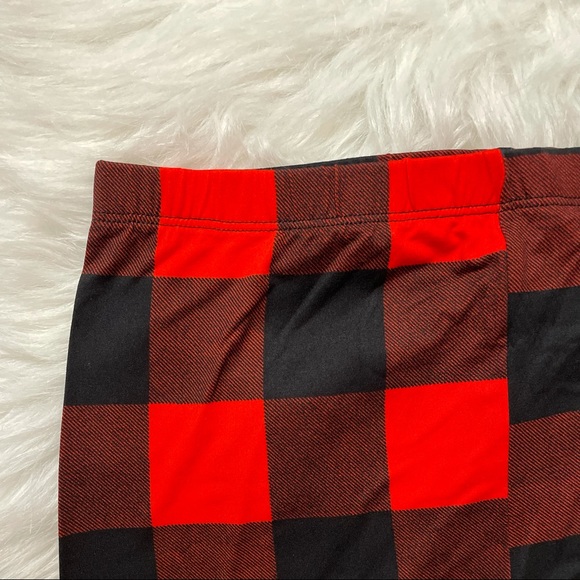 NEW FALL TRENDY RED BLACK PLAID FLANNEL THICK LEGGINGS - Picture 13 of 14